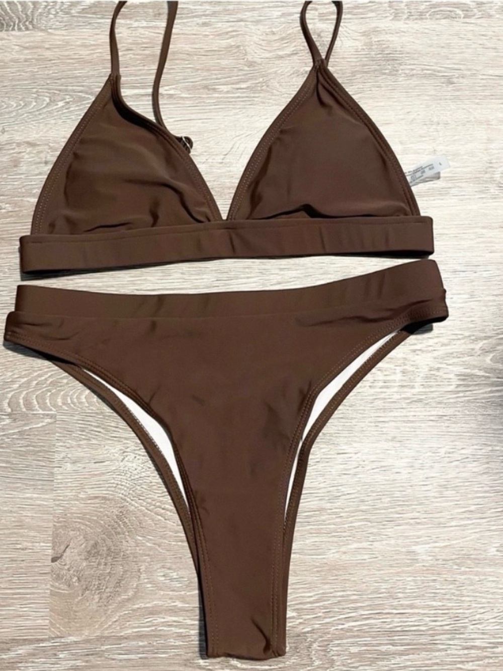 SHEIN Brown Triangle Bikini Set (Brand New)